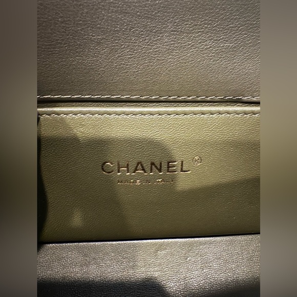 NWT 22K Chanel Small Boy Bag Kaki - Matte Gold Hardware - Picture 11 of 15